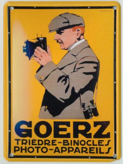 (Bild für) BLECHSCHILD Goerz Triedre Binocles Photo Appareils 11x8 cm - zum Schließen ins Bild klicken