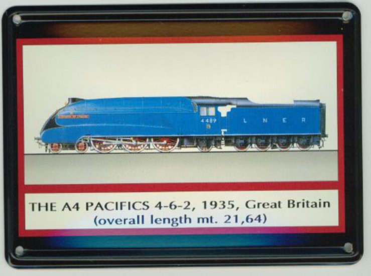 (Bild für) BLECHSCHILD The A4 Pacifics 4-6-2 1935 Great Britain 11x8 cm - zum Schließen ins Bild klicken