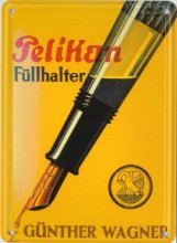 (Bild für) BLECHSCHILD Pelikan Füllhalter Günther Wagner 11x8 cm