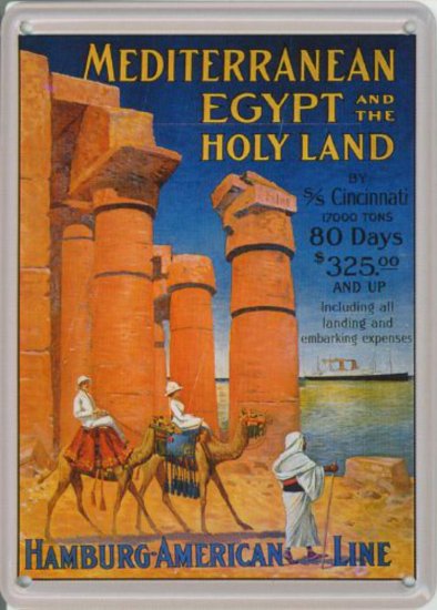 (Bild für) BLECHSCHILD Mediterranean Egypt and the Holy Land 11x8 cm - zum Schließen ins Bild klicken