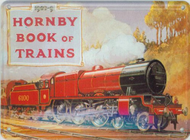 (Bild für) BLECHSCHILD Hornby Book of Trains 1938-1939 11x8 cm - zum Schließen ins Bild klicken