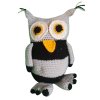 (image for) crocheted owl figure black - light grey