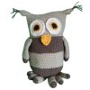 (image for) crocheted owl figure light - dark brown