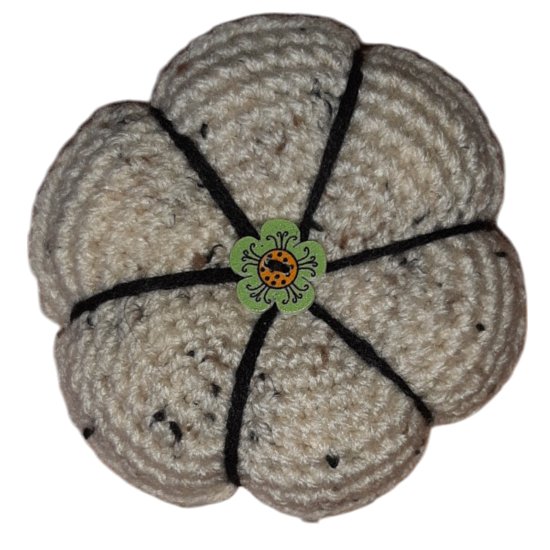 (image for) crocheted Pincushion gray slightly mottled - Click Image to Close