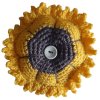 (image for) crocheted Pincushion sunflower yellow brown