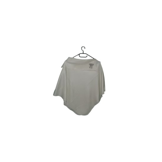 (Bild für) Fleece Poncho creme 75 mit Ornament - zum Schließen ins Bild klicken