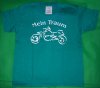 (image for) Children's T-shirt green with motorcycle and saying (size 5-6 / 116 cm)