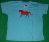 (Bild für) Kinder T-Shirt Hellblau mit Pferd (Größe 3-4 / 104 cm)