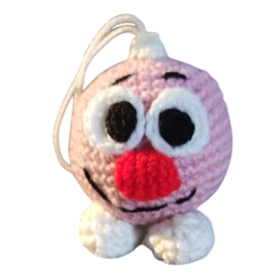 (image for) crocheted ball pendant pink - Click Image to Close