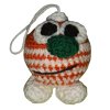 (image for) crocheted ball pendant orange-white