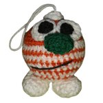 (image for) crocheted ball pendant orange-white